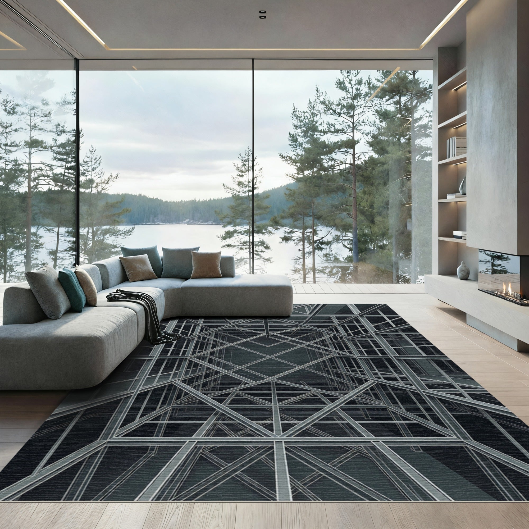 Monochromatic Geometric Lattice Structure Rug