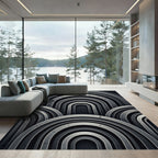 Monochrome Arc Architectural Rhythm Rug