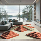 Terracotta Pyramid Succession Rug