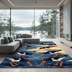 Coastal Oystercatcher Shorebird Navy Beach Sand Rug
