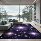 Glimmering Purple Starburst Celestial Rug