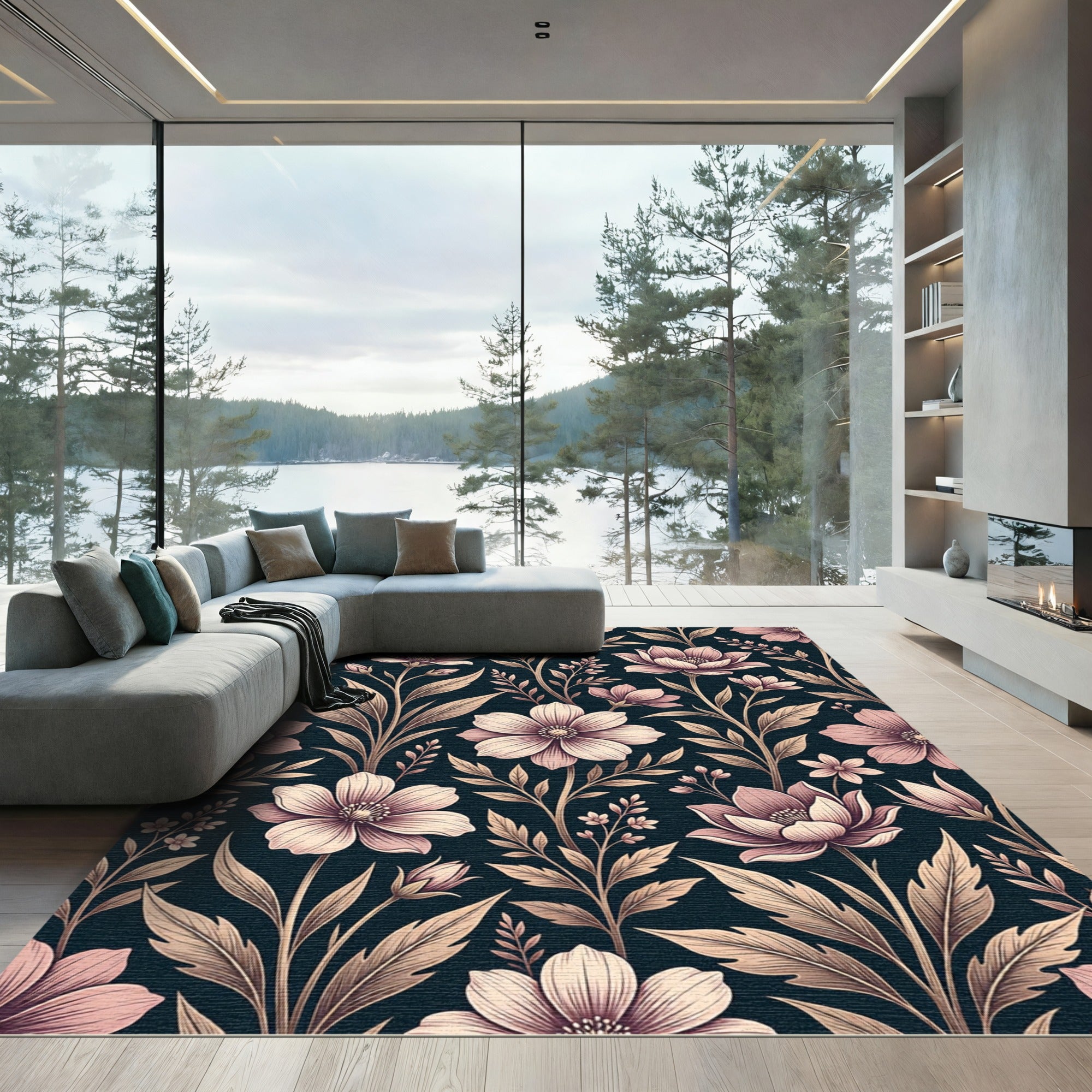 Vintage Blush Floral SprigsRug Rug