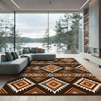 Geometric Diamond Arrow Earthy Tone Rug