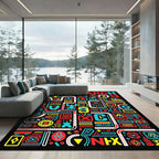 Bold Geometric Abstract Alphabet Rug