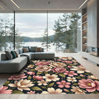 Romantic Pastel Floral Botanical Arrangement Rug