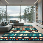 Teal Southwestern Arrow Geometric Area Rug