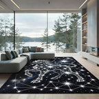 Celestial Goat Constellation Starry Night Rug