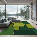 Emerald Green Geometric Overlay Rug