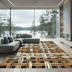 Woven Earth Tone Lattice Rug