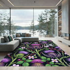 Purple Thistle and Wildflower Garden Rug