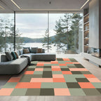 Terracotta Sage Square Pixel Rug