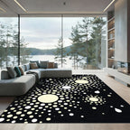 Abstract Yellow White Bubble Burst Rug