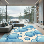 Soft Blue Bubble Cluster Pattern Rug