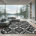 Monochromatic Diamond Geo Tribal Rug