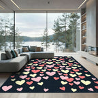 Pink and Cream Whimsical Hearts Rug