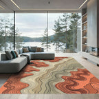 Abstract Earthy Canyon Wave Rug