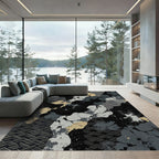 Abstract Terra Cotta Splatter Waves Rug