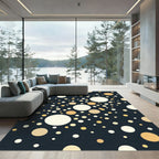 Golden Polka Dot Midnight Sky Rug