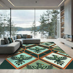 Green Eagle Diamond Geometric Arrangement Rug