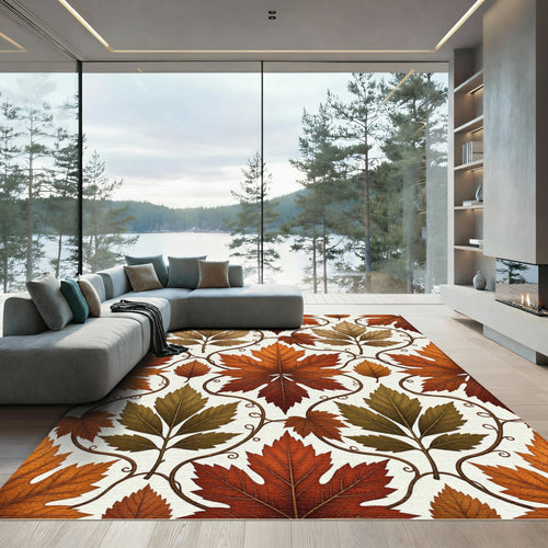 Autumn Harvest Trellis Leaf Rug