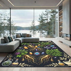 Mystical Botanical Crystal Herb Alchemy Rug