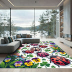 Cheerful Ladybugs Butterflies Dragonflies Garden Rug
