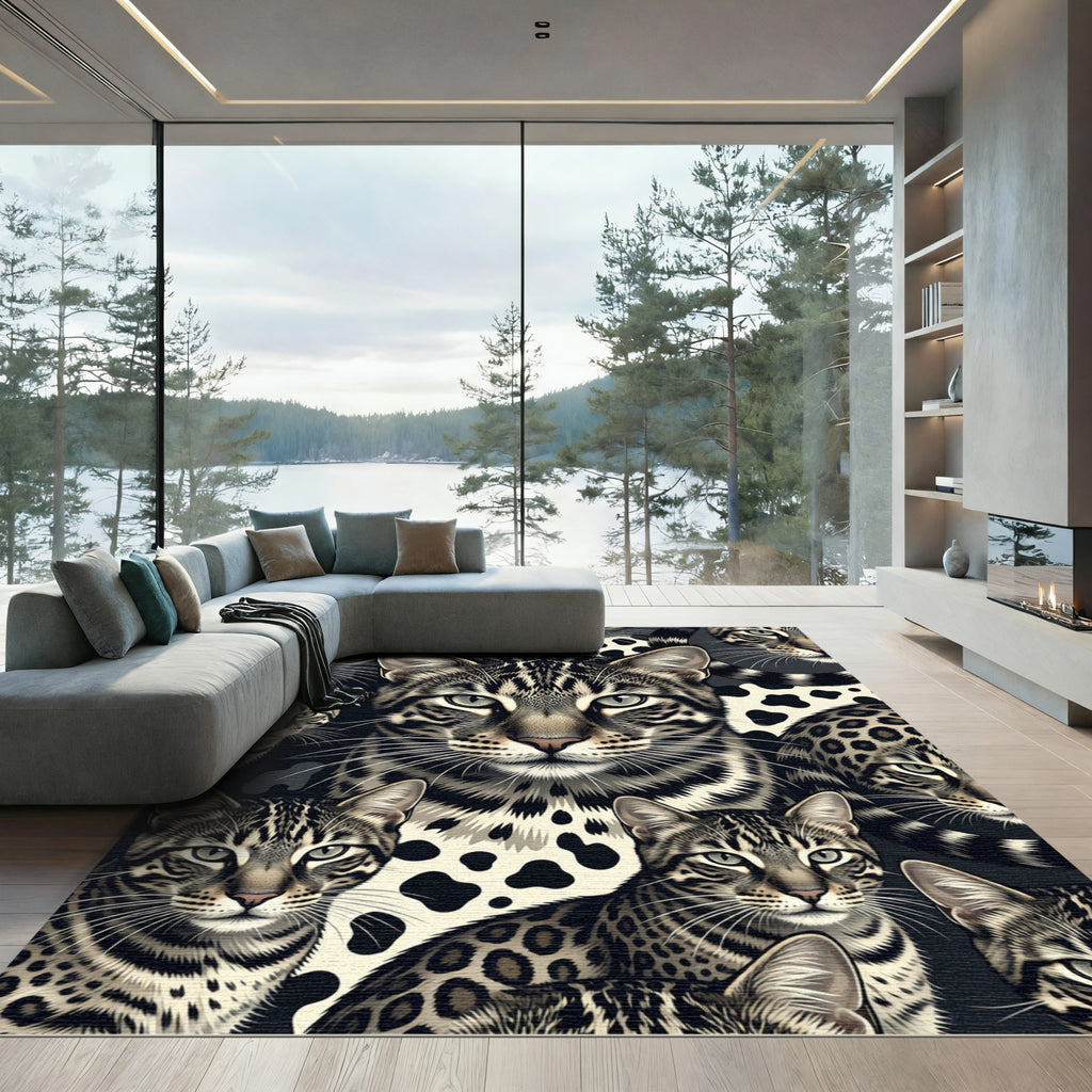 Exotic Wild Cat Spotted Feline Art Rug