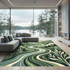 Serene Sage Forest River Flow Rug