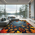 Golden Autumn Leaves and Acorn Forest Rug