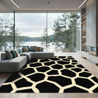 Black Cream Irregular Spots Rug
