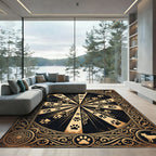 Ornate Black and Gold Paw Radiance Rug