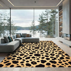 Golden Leopard Spot Accents Rug