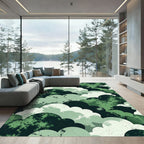 Misty Green Cloudscape Abstract Rug