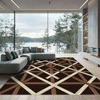 Woven Bamboo Lattice Pattern Rug