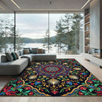 Midnight Jewel Floral Medallion Textile Rug