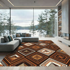 Earthy Tone Pyramid Diamond Layout Rug