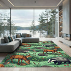 Enchanted Woodland Deer and Wildlife Meadow Rug