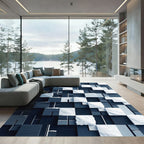 Modern Monochrome Cubic Arctic Gradient Rug