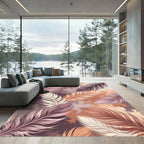 Ethereal Pastel Feather Watercolor Composition Rug