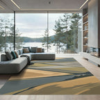 Abstract Earth Tones Winding Hills Rug