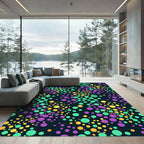 Vibrant Purple Gold Teal Confetti Rug