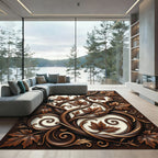 Gilded Bronze Vine Leaf Swirls Rug