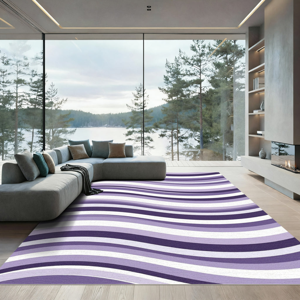 Amethyst Wave Stripe Composition Rug