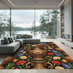 Gilded Floral Vase Vintage Composition Rug