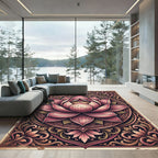 Elegant Blush Pink Lotus Mandala Rug