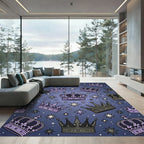 Celestial Violet Royal Crown Constellation Rug
