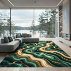 Emerald Green Agate Gold Vein Rug