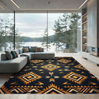 Tribal Sunburst Arrow Dark Rug