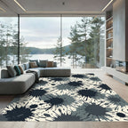 Monochromatic Ink Splatter Abstract Art Rug