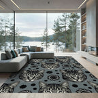 Gray Tabby Cat Face Repeat Rug
